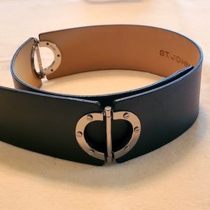 St. John black leather belt
